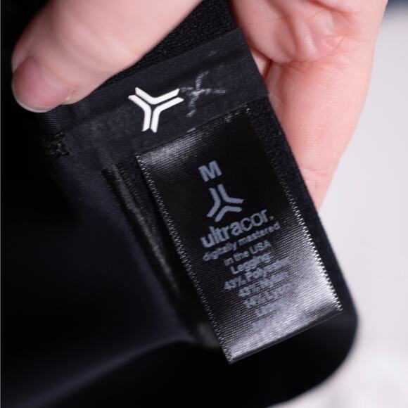 Ultracor Ultra High Legging Warren Stripe Black White Gray Built-In Liner M NWT - Picture 4 of 4